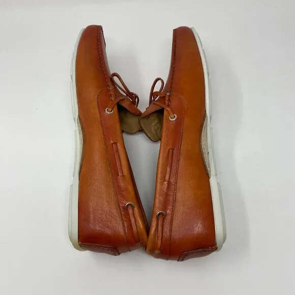 NEW santoni leather slip on loafers